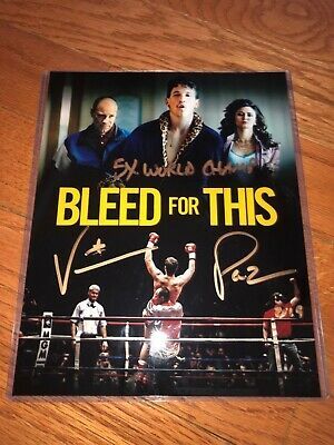 BLEED FOR THIS 8x10 PHOTO Vinny Paz AUTHENTIC AUTO 5X WORLD CHAMP - $59.39