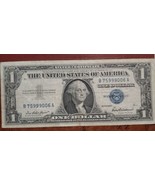 1957 $1 Dollar Bill Fancy Serial Number Gas Pump Error Silver Certificate - $42.67