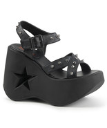 DEMONIA DYNAMITE-02 Women's 5" Star Cutout Platform Wedge Strap Sandal Shoes - $85.95