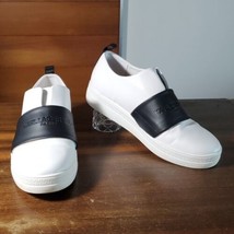 Karl Lagerfeld Sneakers Asha Size 8.5 White Black Leather Slip On Platform KL - £53.23 GBP