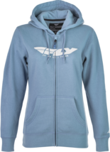 Fly Racing Women&#39;s Corporate Zip Up Hoodie Light Blue Md - £39.92 GBP