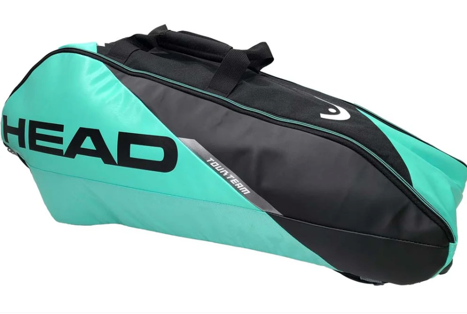 Head Tour Team Combi 6R Tennis Racket Bag Badminton Squash Black Mint NW... - $110.90
