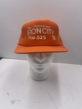 Vintage My Hometown Iron City Tennessee Snapback Trucker Hat 70s 80s 90s - £31.13 GBP