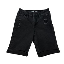 Old Navy High Rise Black Denim Bermuda Shorts W/ Distressed Details Size 0 - $19.32