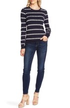 Vince Camuto Dot Jacquard Crewneck Cotton Blend Sweater NEW NWT XXS - $26.72