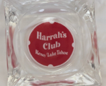 Harrah&#39;s Club Casino Reno / Lake Tahoe Square Glass Ashtray Vintage - $14.99
