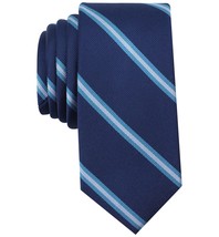 Bar III Mens Hancock Silk Striped Neck Tie Blue O/S - £27.53 GBP