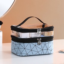 Multifunction Double Transparent Cosmetic Bag Women Make Up Case Big Capacity Tr - £48.49 GBP