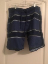  Old Navy Men&#39;s Swim Board Shorts 1 Piece TSize Medium Blue White - $42.55 CAD
