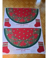 Cranston VIP Quilted Poinsettia Elegance Christmas Tree Skirt 2 Stocking... - £19.42 GBP