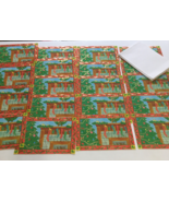 Christmas holiday vintage unused greeting cards tree with stockings on m... - €17,09 EUR