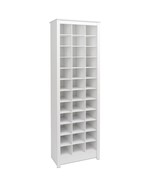 Space Saving 36 Cubby Shoe Storage Cabinet In White - £253.81 GBP