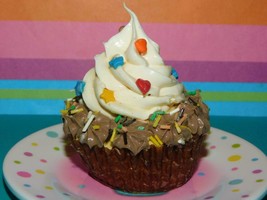 REALISTIC Faux Cupcake Dessert Kurt Adler Chocolate Vanilla Play Food St... - $12.86