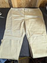 Women&#39;s Coldwater Creek Tan Khaki Flat Front Elastic Sides Pants Size 18... - $24.11 CAD