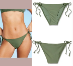 Xhilaration Cheeky String Swim Tie Bikini Bottom in Sage Green Sz XS / 0... - $13.09
