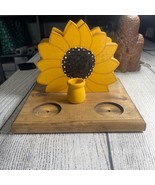 Sunflower Wooden napkin salt pepper and toothpick holder - $22.00
