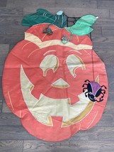 VTG Pumpkin w Spider Halloween Decorative Yard Flag Nylon Double Sided 31&quot;x42&quot; - £11.50 GBP