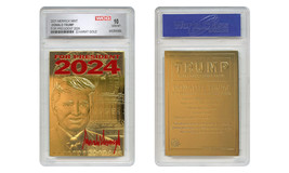 Donald Trump 2024 Save America 23K Gold Signature Card - Graded GEM-MINT 10 - £12.39 GBP