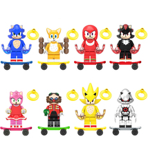 8Pcs Sonic the Hedgehog 3 Minifigures Teirusu Nakkurusu Supper Sonic Min... - $22.69