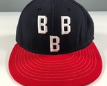 Vintage Birmingham Schwarz Barons Enganliegend Hut Größe 6 7/8 Blau Rot USA - $74.43
