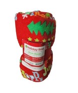 Holiday Time Super Soft Plush Throw Christmas Blanket 50 x 60&quot; red Tree Joy - £26.21 GBP