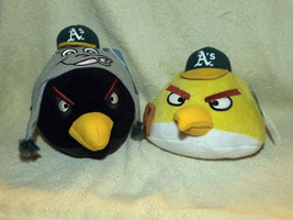 Lot Of 2 Angry Birds Oakland A&#39;S A S Athletics Plush Doll MLB Baseball N... - £24.08 GBP
