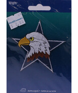Wrights Eagle Head Star Iron On Applique Badge Birds Appliques M211.09 - $55.60 MXN