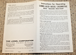 Lionel Postwar #218 Alco Instruction Sheet #218-11 4-59 Nice - $20.00