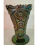 IMPERIAL GLASS CO. AMETHYST IRIDESCENT CARNIVAL GLASS VASE - £43.58 GBP