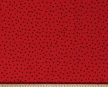 Cotton Dinky Dots Black Polka Dots on Red Patterned Fabric Print by Yard... - $13.95