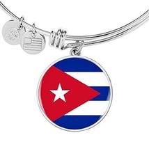 Express Your Love Gifts Cuba Flag Bracelet Cuba Flag Stainless Steel or 18k Gold - £23.93 GBP
