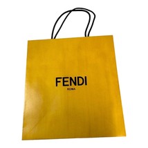 Fendi Roma Yellow Paper Shopping Bag w/ Black Handles Authentic 13&quot; Gift... - £15.08 GBP