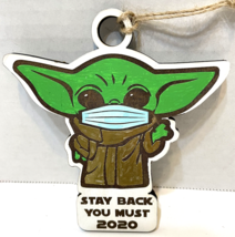 Star Wars Mandalorian Yoda Stay Back You Must 2020 Wooden Christmas Ornament  - £8.48 GBP