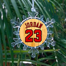 Michael Jordan jersey Snowflake Light Holiday Christmas Tree Ornament - £12.99 GBP