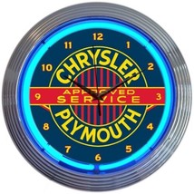 Chrysler Plymouth Licensed 15&quot; Wall Décor Neon Clock 8CRYPL - £67.75 GBP