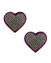 Neva Nude Burlesque Heart N&#39; Soul Crystal Heart Pasties - Pink/Clear O/S - £20.53 GBP