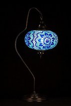 LaModaHome Turkish Lamp, Tiffany Lamp 2021 Mosaic Stained Glass Boho Moroccan La - £54.27 GBP