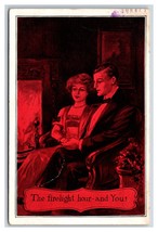 Romance The Firelight Hour By Fireplace Red Tinted DB Postcard V1 - £3.90 GBP