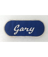 Patch Gary Embroidered Name Tag Blue Sew On In White Written Italicized Letters - £3.17 GBP