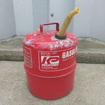 Vintage KP Industries 5 Gallon Steel Red Gas Can Fuel Can ~ Model No. 2654 - $34.95