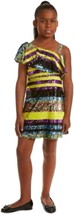 Rare Editions Big Kid Girls One Shoulder Striped Sequin Dress,multi,8 - $77.75
