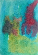 Original Abstract Watercolor Painting Art OOAK ACEO 6 Year Old Child Art... - $7.99