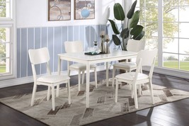 Canico 5-Piece Dining Set in White Wooden Top and Upholstered Cushion - $1,073.16