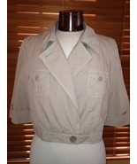 DKNY Women&#39;s jacket Khaki Crop 100% Cotton Jacket Size Large NWOT - $24.75