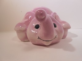 Ceramic Baby Elephant Piggy Bank Trunks Up Pink Unused - £10.93 GBP