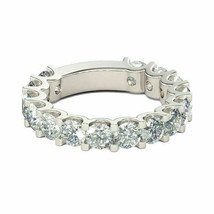 Anniversary Ring 2.50Ct Simulated Diamond Wedding Band 14K White Gold Size 7.5 - £197.49 GBP