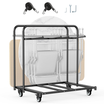 VEVOR Folding Chair Rack 400LBS Cart for 5 Tables+14 Chairs Swivel Lock ... - $146.90