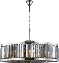 Pendant Light CHELSEA Traditional Antique 10-Light Polished Nickel Silver Shade - £2,412.72 GBP
