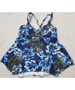 Kona Sol Tankini Top Women Medium Multi Floral Double Strap Cinch Waist ... - $26.61 CAD