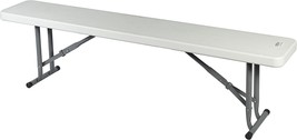 Ontario Furniture- 5 Ft. White Lightweight Plastic Indoor/Outdoor Bench For, 5Ft - £73.07 GBP